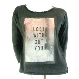 Talula "Lost Without You" Faded Distressed Top